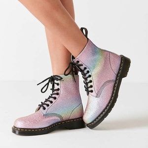 New Dr. Martens 1460 8-Eye Glitter Lace-Up Boot Girls